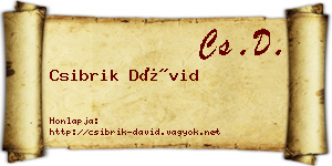 Csibrik Dávid névjegykártya