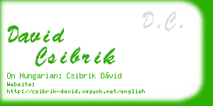 david csibrik business card